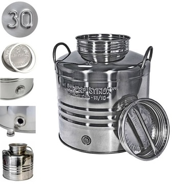 BECZKA stal INOX 30L bańka zbiornik kanister na wodę czystą pitną źródlaną