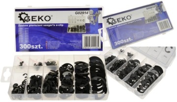 GEKO G02914 Кольца Сегера, набор E-CLIP, повышенной прочности, 300 шт., надежные