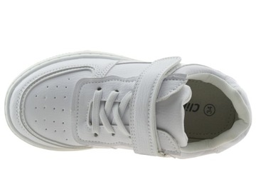 Белые кроссовки для девочек, кроссовки на липучке, стелька из натуральной кожи, р 36
