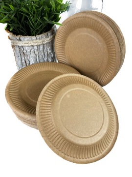 ЭКОЛОГИЧЕСКИЕ бумажные тарелки 100шт 23см ЭКО