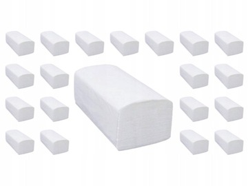 Ręczniki papierowe składane ZZ celuloza białe 1w 4000 Listków, 20 x 200