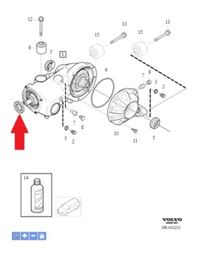 Uszczelniacz mostu tył Volvo S80, V70, XC70, XC90