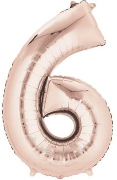 Duża CYFRA balon XXL 100 cm ROSE GOLD urodziny 6