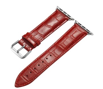 PASEK DO MĘSKIEGO ZEGARK 22 MM EKOSKÓRA SKÓRA EKOLOGICZNA CZERWONY SUPER!