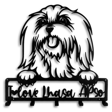 Wieszak Na Klucze Pies Lhasa Apso Love czarny