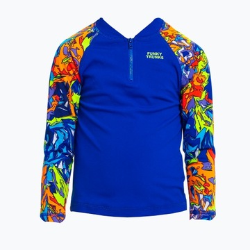 Детская футболка для плавания Funky Trunks Zippy Rash Vest смешанный беспорядок 98