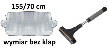 ZESTAW OSŁONA PRZECIWSZRONOWA MATA NA SZYBĘ 70x155cm + SKROBACZKA DB13113