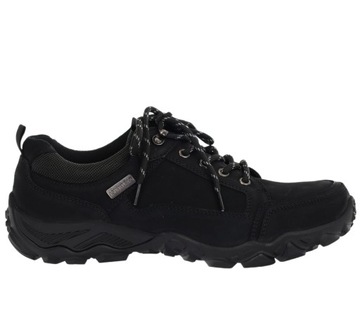 Czarne skórzane buty trekkingowe męskie adidasy półbuty sportowe ROZ. 43