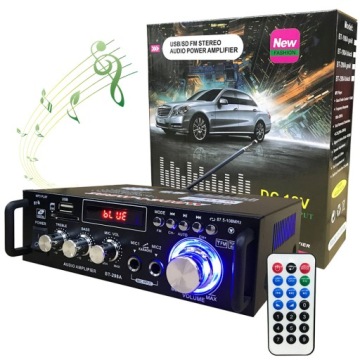 Stereo Zesilovač Bluetooth Vynikající Kvalita Zvuku Černý 600 W
