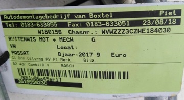 MECHANIZMUS MOTOR STĚRAČE PASSAT B8 3G1955023C