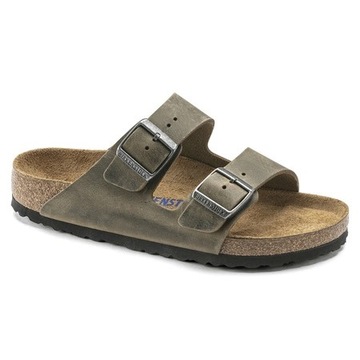 Sandały męskie formowane Birkenstock Arizona OLEJOWANA SKÓRA SOFT FOOTBED