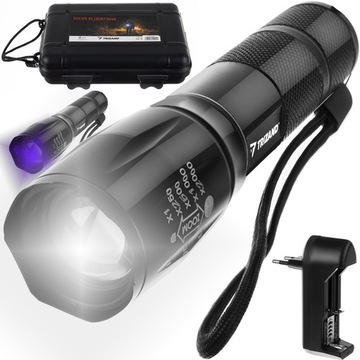 LATARKA 2w1 CREE LED + UV ZOOM TESTER KLIMATYZACJI