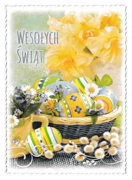 Kartka Świąteczna Wielkanoc życzenia AGAMIS W010