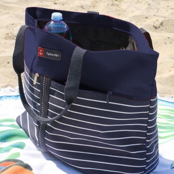 Torba plażowa na ramię duża torebka zapinana na zamek Captain Mike roz. XL