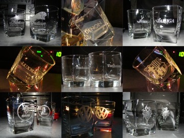 Zestaw 2 szklanek do Whisky grawer Honda