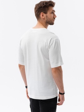 T-shirt męski bawełniany OVERSIZE S1628 biały L