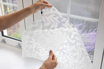 Статическая шпонированная оконная фольга с белыми листьями, витражное стекло, бесклеевое, 67x150 см, сделай сам