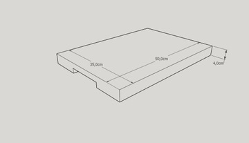 Доска разделочная 50х35х4 с ручкой из дубового бруска