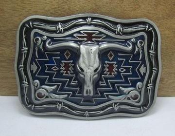 Byk longhorn motyw indiański klamra do paska