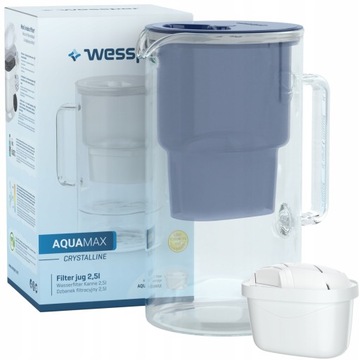 Dzbanek filtrujący szklany Wessper Crystalline Borosilicate 3,3L +filtr