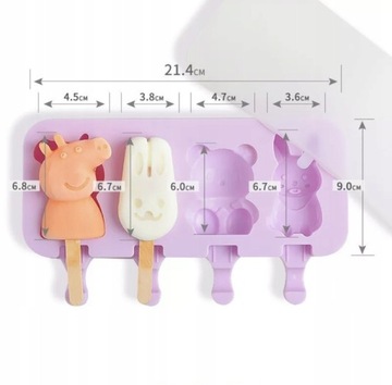 СИЛИКОНОВЫЕ ФОРМЫ ДЛЯ МОРОЖЕНОГО НАБОР PEPPA 3 комплекта
