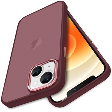 ETUI CASE DO IPHONE 13 / 14 MATOWE OBUDOWA POKROWIEC Z RAMKĄ różne kolory
