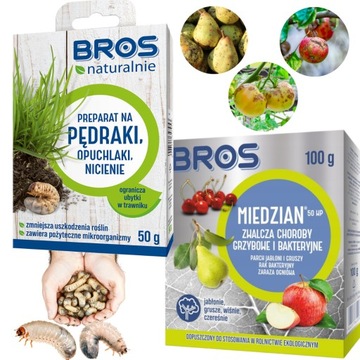 Preparat Na Pędraki Nicienie 50g + Środek Grzybobójczy Miedzian 50WP Bros