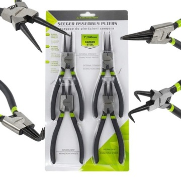 SZCZYPCE DO PIERŚCIENI SEEGERA ZESTAW SZCZYPCY SEGERA WEWNĘTRZNE ZEWNĘTRZNE