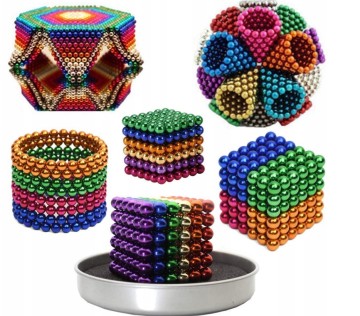 МАГНИТНЫЕ ШАРИКИ БОЛЬШИЕ 5ММ 216 ШТ. РАДУЖНЫЕ МАГНИТНЫЕ БЛОКИ