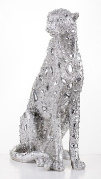 Леопард блестящая серебряная статуэтка пантера леопард