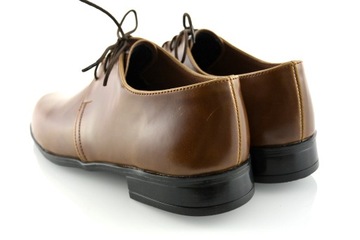 ПОЛЬСКИЕ КОРИЧНЕВЫЕ ТОРЖЕСТВЕННЫЕ ТУФЛИ, ГЛАДКИЕ 32