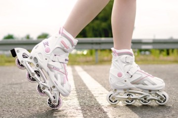 Коньки RAVEN Pulse белые/розовые регулируемые 37-40
