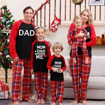 PIŻAMA Matka ojciec dzieci pasująca do rodziny świąteczna piżama z długim r