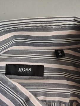 HUGO BOSS KOSZULA W PASKI Z DŁUGIM RĘKAWEM rozm 41