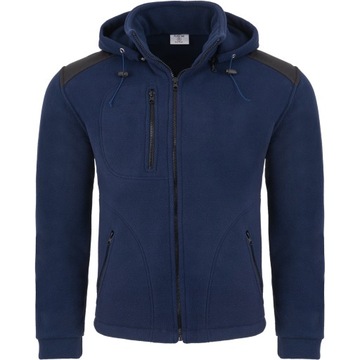 POLAR GRUBY BLUZA POLAROWA Z KAPTUREM GRANATOWY S