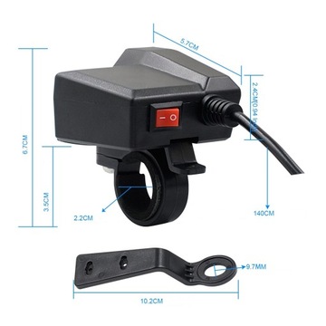 ЗАРЯДНОЕ УСТРОЙСТВО ДЛЯ МОТОЦИКЛА ВОЛЬТМЕТР 2xUSB