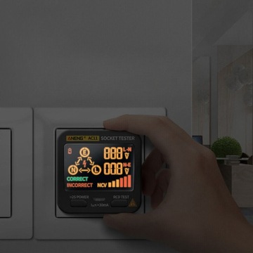 Tester napięcia gniazdek sieciowych z wyświetlaczem LCD Aneng AC11 EU