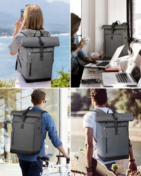 Plecak Unisex 25L-30L Zrolowany Laptop do 17 Cali