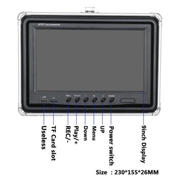 9-дюймовый 1080P DVR рыболокатор подводная камера для рыбалки HD 1280*720 экран