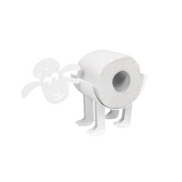 OWCA NA PAPIER TOALETOWY MAŁA STOJĄCA BIAŁA
