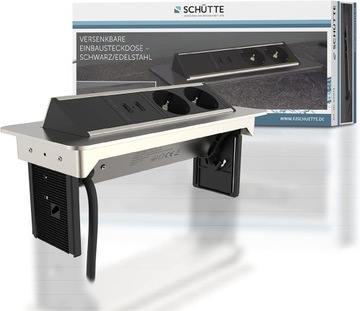 Listwa zasilająca USB 230 V do blatu ruchoma chrom mała ilość na stanie
