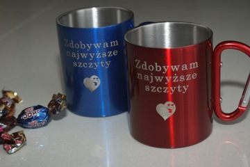 Туристическая кружка с ГРАВИРОВКОЙ, горная звезда подарок