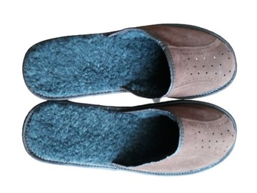 ТАПОЧКИ ТЕПЛЫЕ ТАПОЧКИ ШЕРСТЬ КОЖА ГОРНЫЕ*42*PL