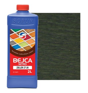 Bejca nitro SOPUR zieleń 27-26 2l do drewna 2726