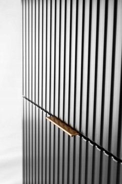 Подвесной комплект для ванной комнаты, черный, под умывальник, 120 стоек, рифленые фасады, СТОЛЕШНИЦА