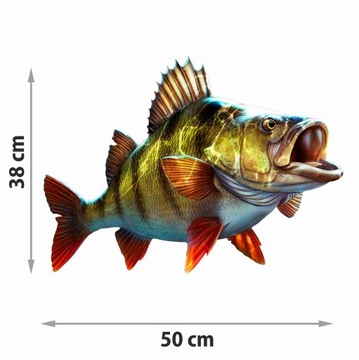 NAKLEJKA OKOŃ RYBY NA ŁÓDKĘ AUTO 50 cm + GRATIS