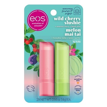 Eos Sunset Sips Balsam Do Ust Wiśnia Melon Wild Cherry Slushie Melon 2pak