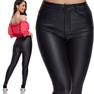 622__roz._XL__SPODNIE RURKI WOSKOWANE PUSH-UP