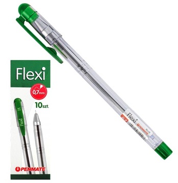 Długopis ze skuwką FLEXI 0,7 zielony wydajny