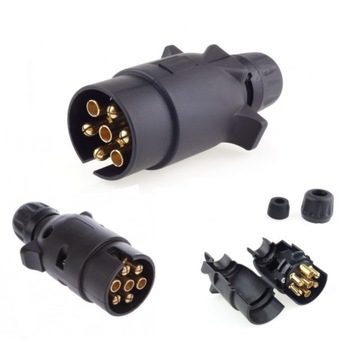 WTYCZKA PRZYCZEPKI 7 PIN 12V PLASTIKOWA Z NAKRĘTKĄ